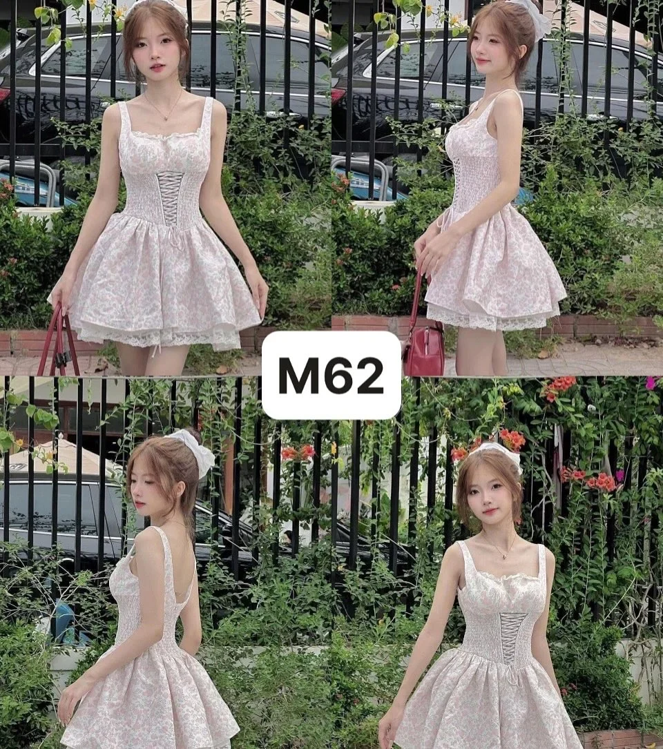 Photo 5 of Đầm hoa corset trắng hồng hottrend