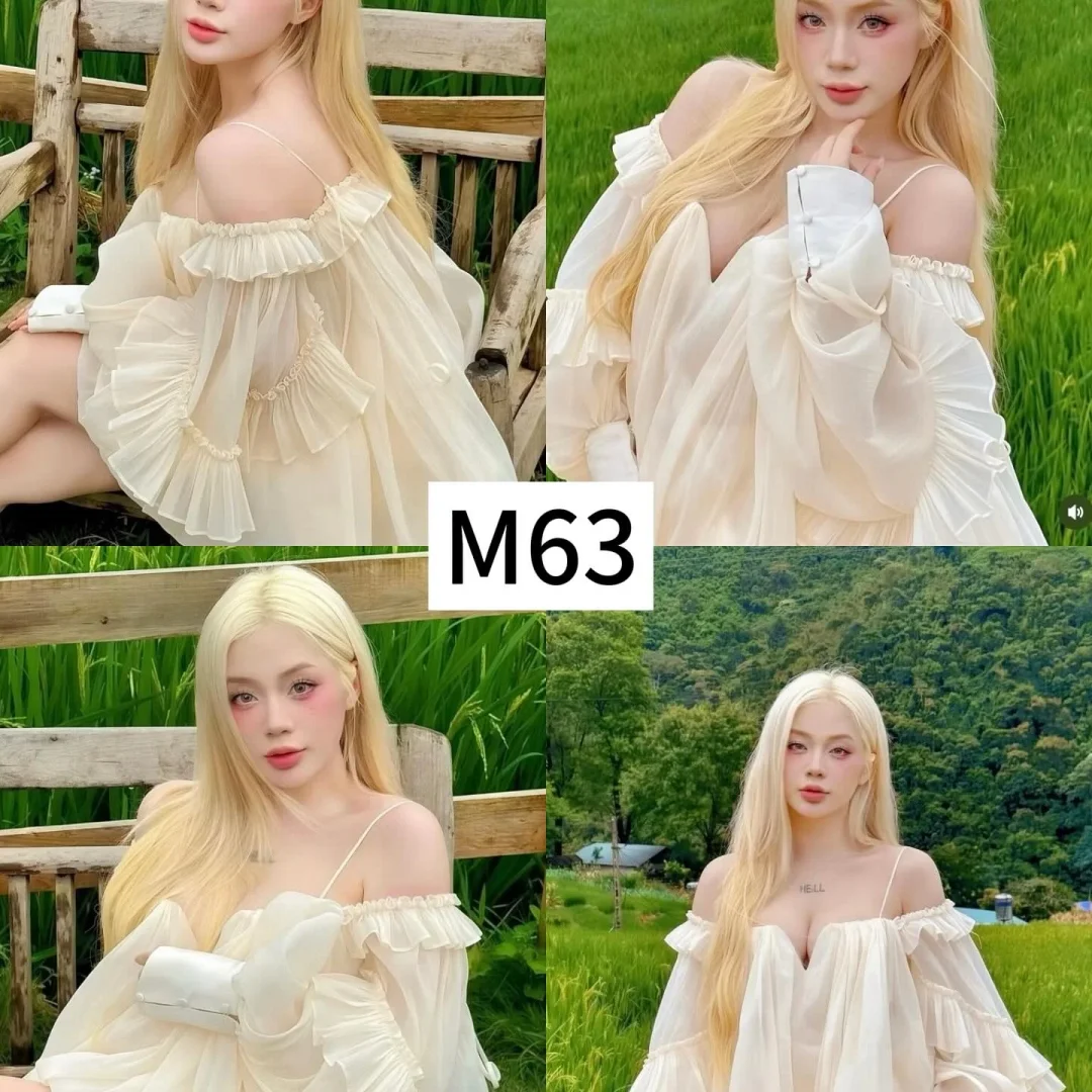 Photo 5 of Áo blouse trễ vai trắng bèo nhún