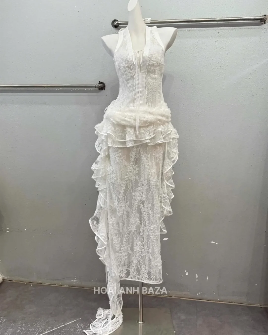 Ảnh 4 của Đầm maxi ren trắng nữ boho