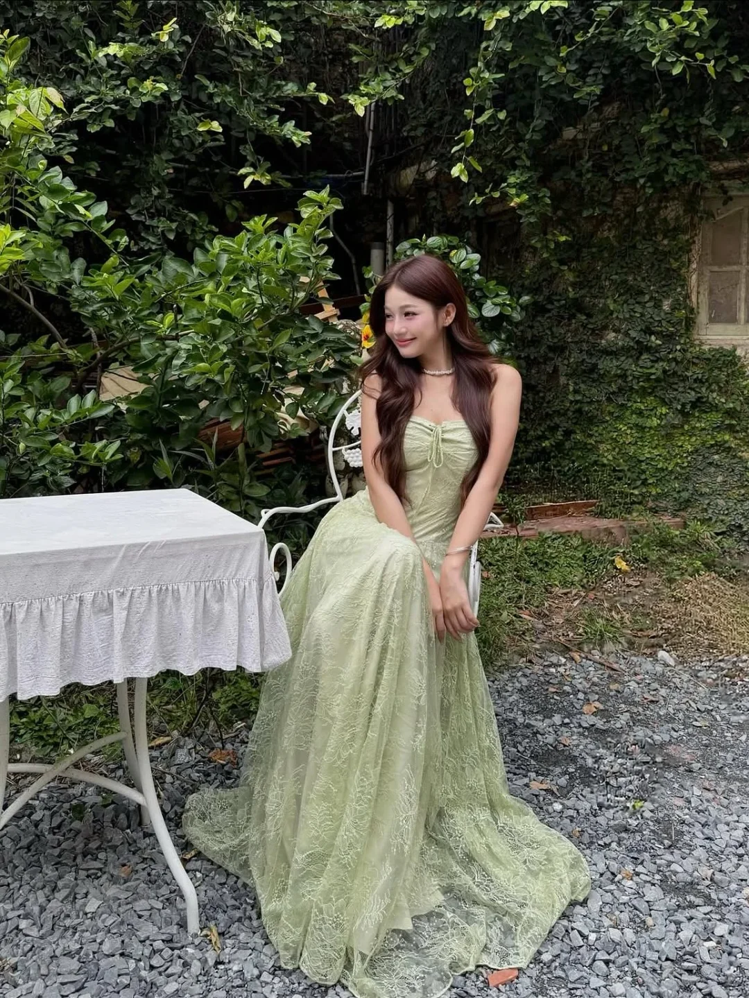 Photo 7 of Váy ren cúp ngực xanh mint Ameliee DD06