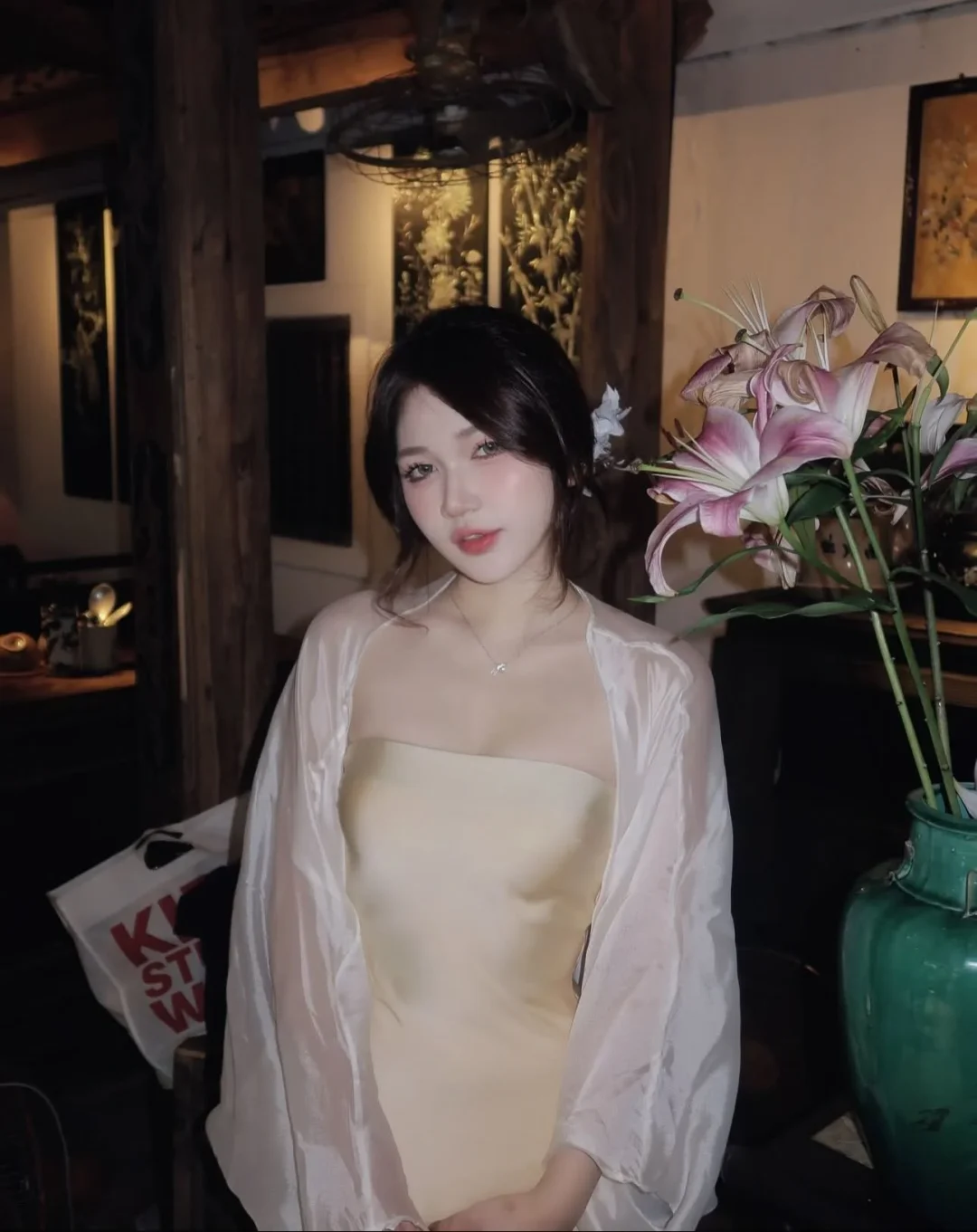 Photo 5 of Đầm cúp ngực tay voan bồng nhiều màu