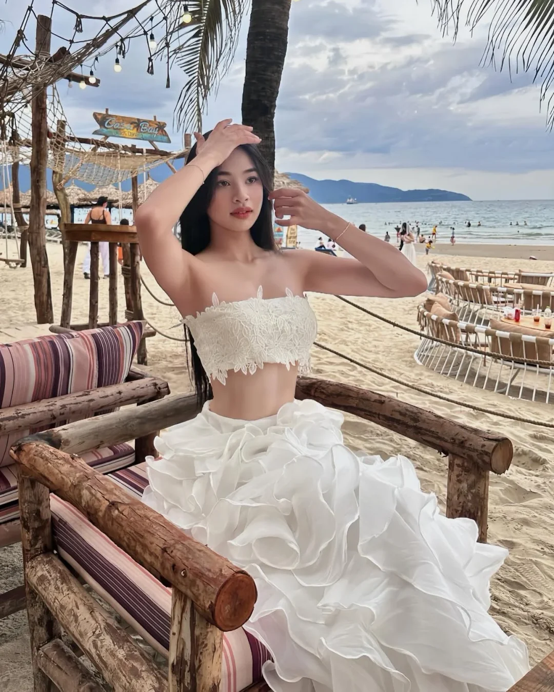Ảnh 5 của Set váy hai mảnh ren trắng nữ