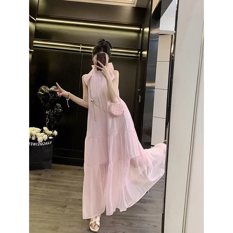 Ảnh 4 của Váy maxi hồng pastel voan nữ tính