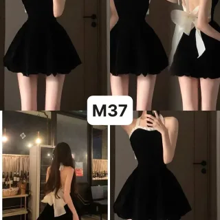 Ảnh 4 của Đầm mini đen phối ren yếm sen hottrend