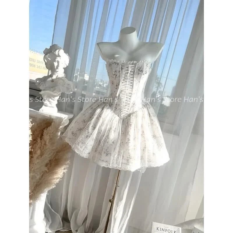 Ảnh 3 của Đầm Corset Hoa Trắng Ngắn Thuê Chụp Ảnh