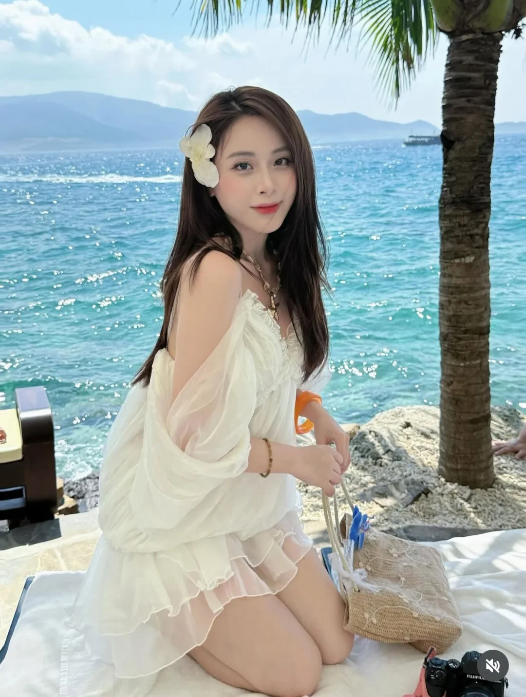 Ảnh 2 của Váy trắng trễ vai voan nữ Bmoody