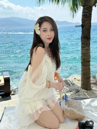 Ảnh 2 của Váy trắng trễ vai voan nữ Bmoody