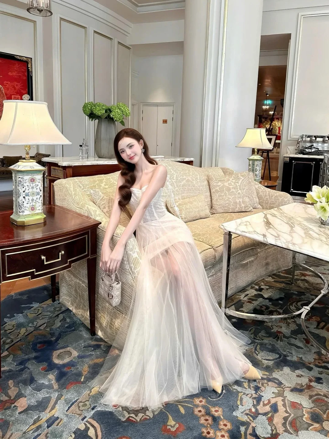 Ảnh 1 của Váy dạ hội voan trắng size S/M