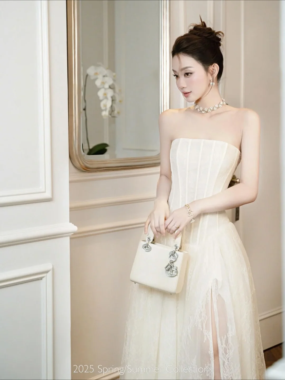 Photo 5 of Váy dạ hội trắng strapless Chouchou size S