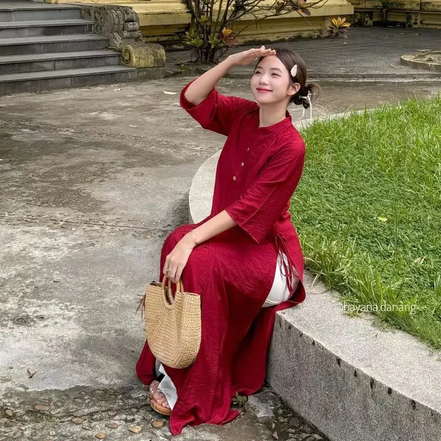 Ảnh 1 của Áo dài đỏ truyền thống nữ cho thuê