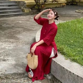 Ảnh 1 của Áo dài đỏ truyền thống nữ cho thuê