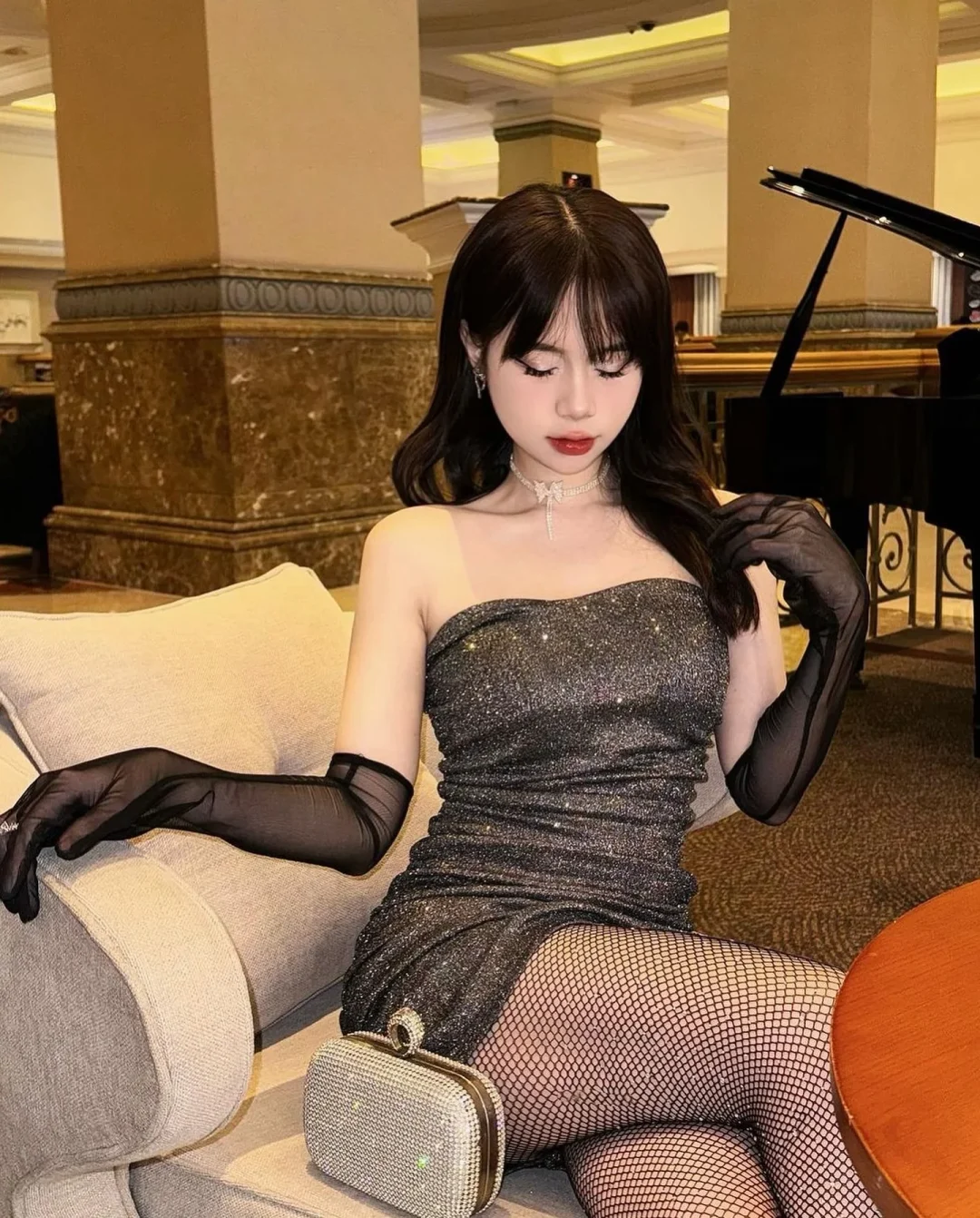 Ảnh 5 của Đầm kim sa đen Erina size M L
