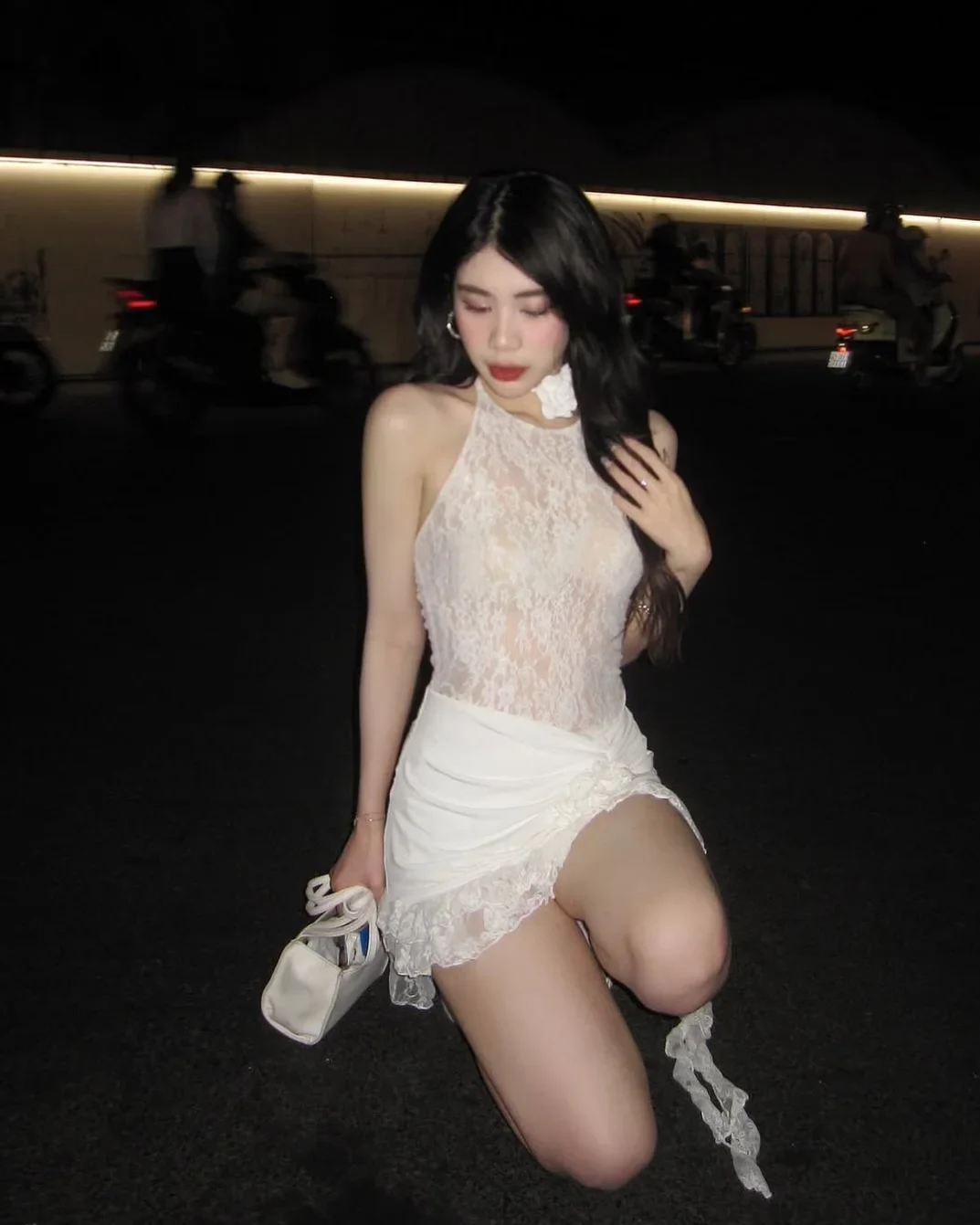 Ảnh 1 của Đầm ren trắng ngắn gợi cảm nữ