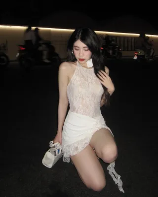 Ảnh 1 của Đầm ren trắng ngắn gợi cảm nữ