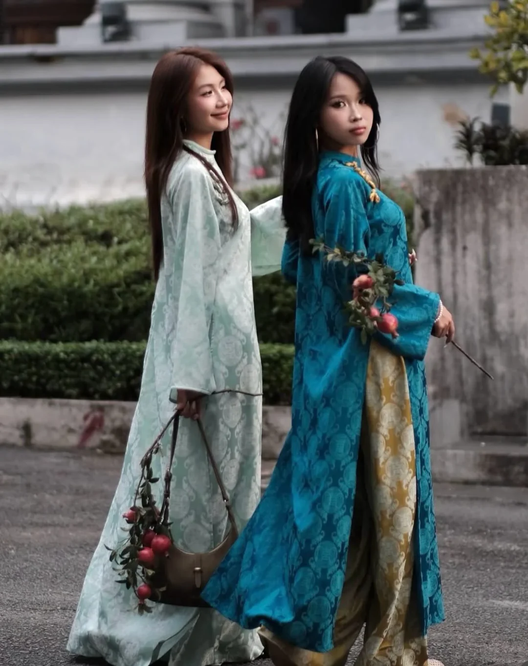 Photo 1 of Áo dài truyền thống nữ xanh mint teal