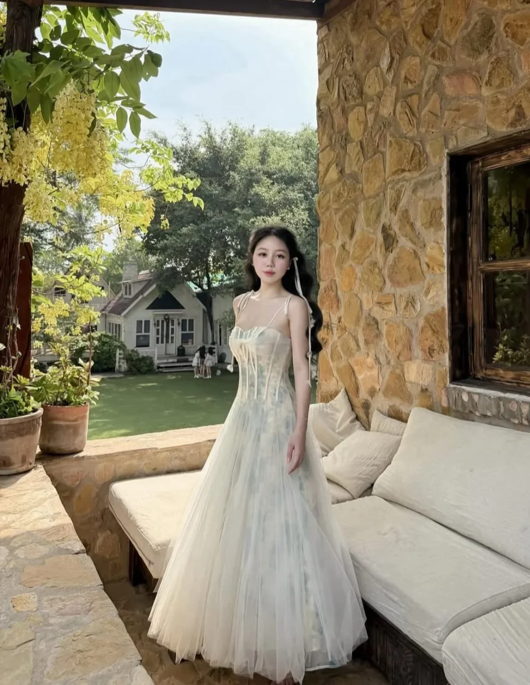 Ảnh 1 của Váy tulle công chúa kem vintage nữ