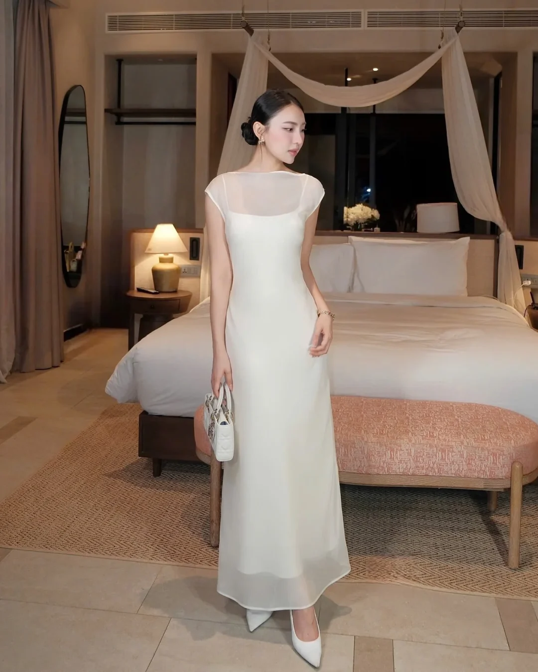 Ảnh 1 của Đầm maxi trắng thanh lịch nữ