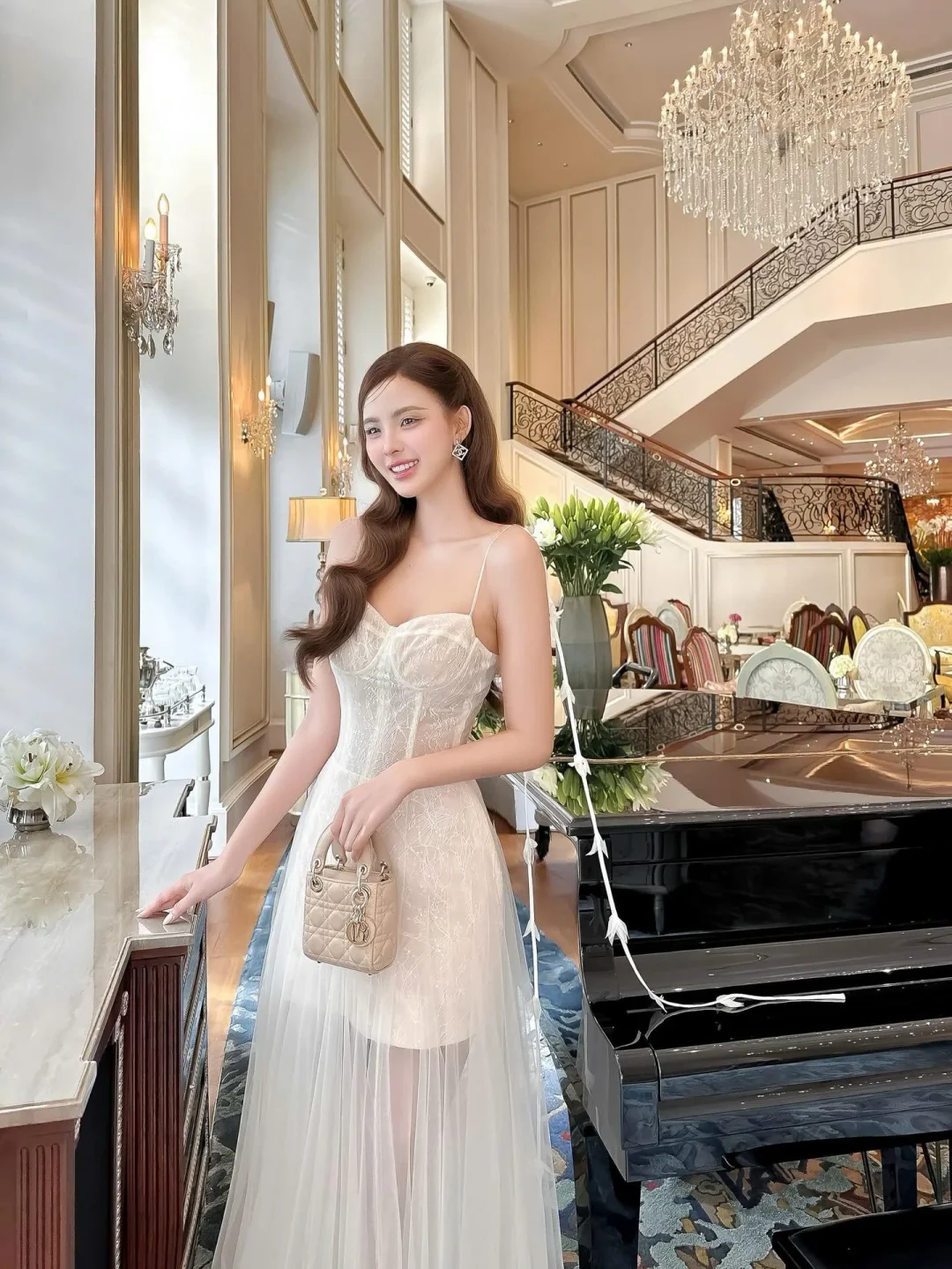 Ảnh 4 của Váy dạ hội voan trắng size S/M