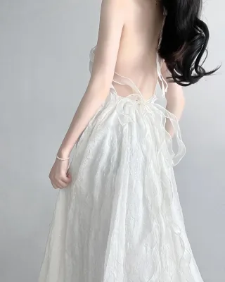 Ảnh 4 của Váy maxi trắng hai dây nữ tính