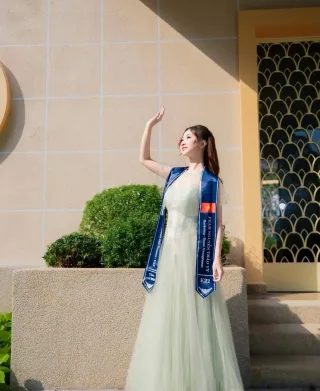Ảnh 2 của Đầm dạ hội voan xòe xanh nhạt công chúa