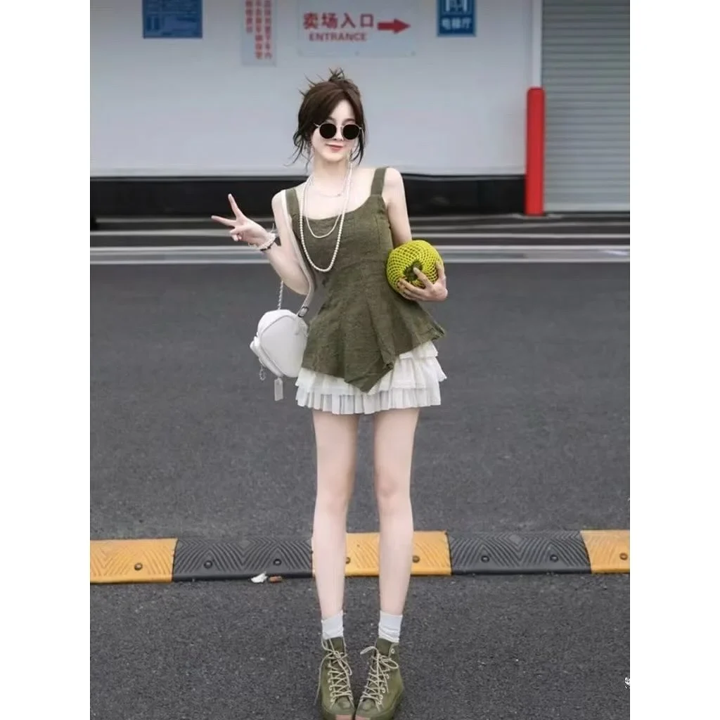 Photo 4 of Váy maxi hottrend xanh rêu nữ