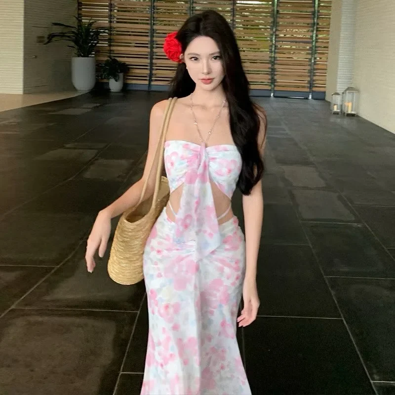 Ảnh 3 của Set váy hoa maxi boho nữ cho thuê