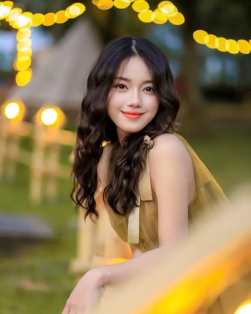 Ảnh 2 của Váy maxi voan xanh ô liu boho nữ