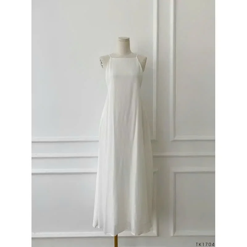 Ảnh 1 của Đầm maxi trắng hai dây mỏng nhẹ