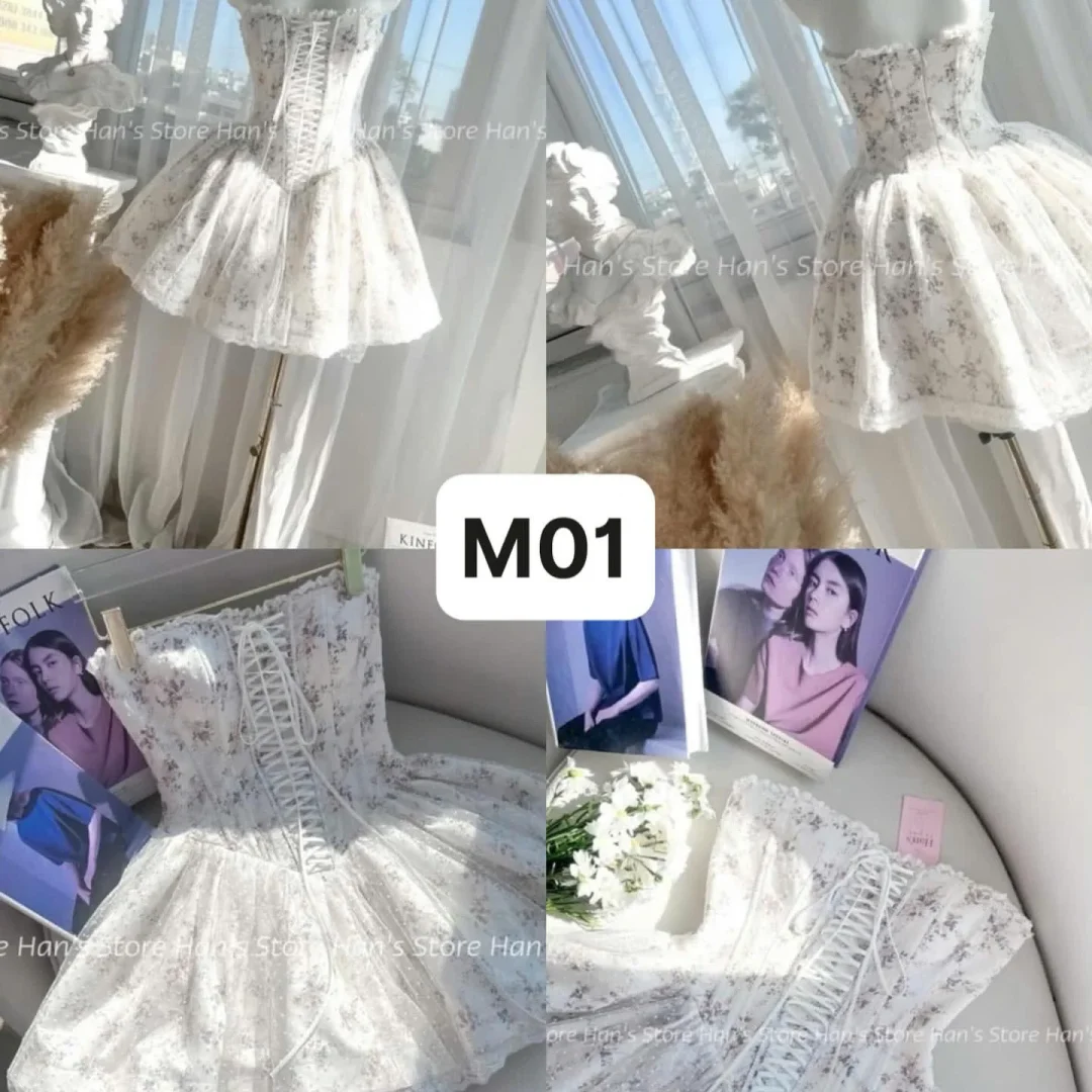 Ảnh 5 của Đầm Corset Hoa Trắng Ngắn Thuê Chụp Ảnh