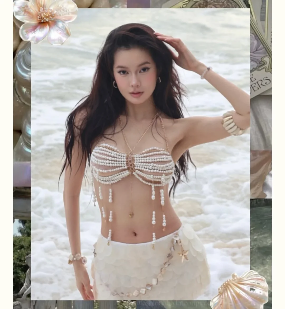 Photo 4 of Bộ bikini ngọc trai trắng nữ thiết kế