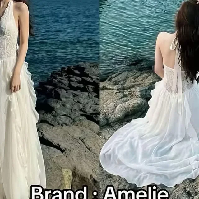 Ảnh 1 của Váy maxi trắng Amelie nữ hai dây