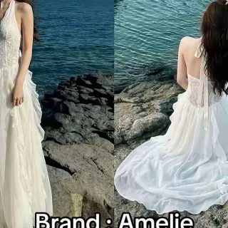 Ảnh 1 của Váy maxi trắng Amelie nữ hai dây
