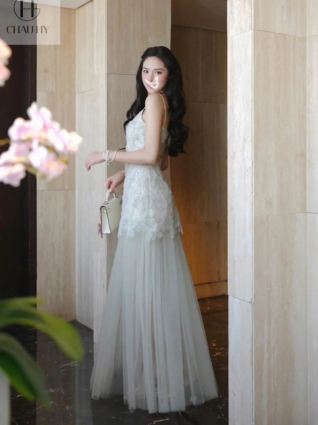 Ảnh 2 của Đầm maxi ren trắng thanh lịch nữ tính