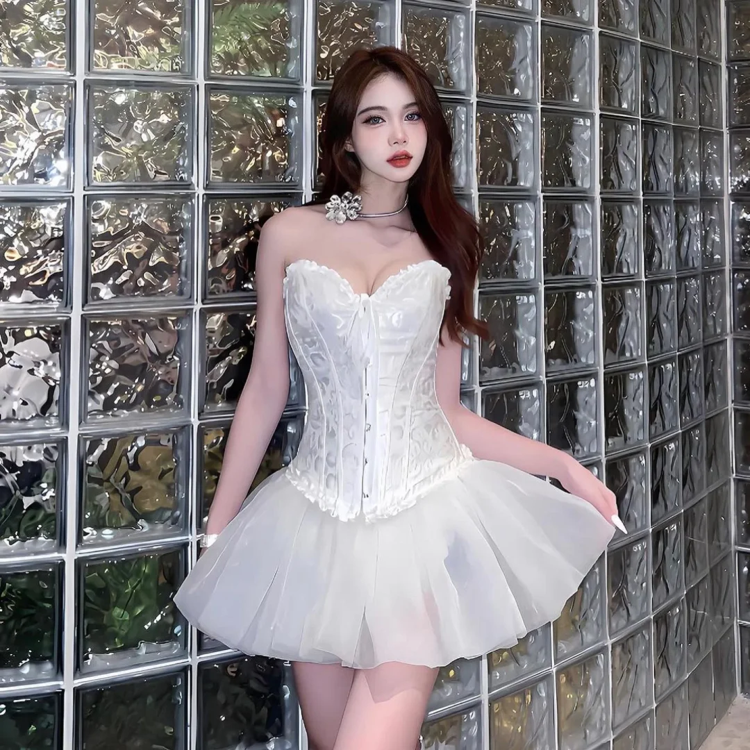 Photo 2 of Đầm corset tutu trắng size S M