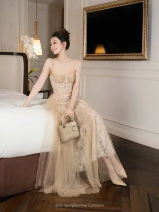 Photo 3 of Váy dạ hội ren be Chouchou size S