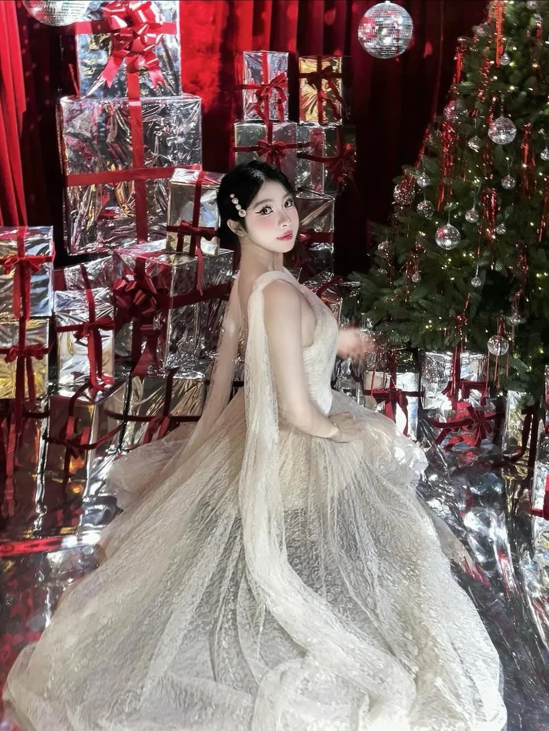 Ảnh 6 của Váy maxi ren be size S nữ