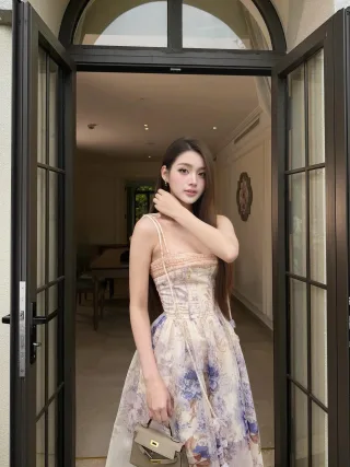 Ảnh 3 của Váy maxi hoa voan Chouchou size S