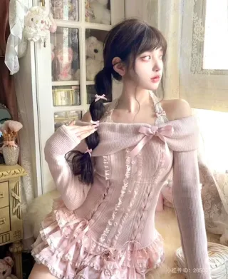 Photo 3 of Set váy corset hồng pastel lolita nữ