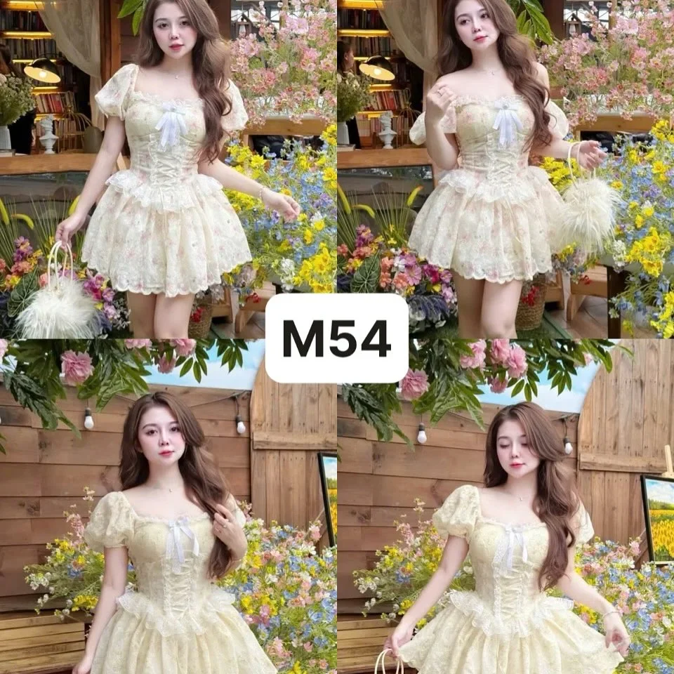 Ảnh 5 của Váy hoa ren mini vintage nữ