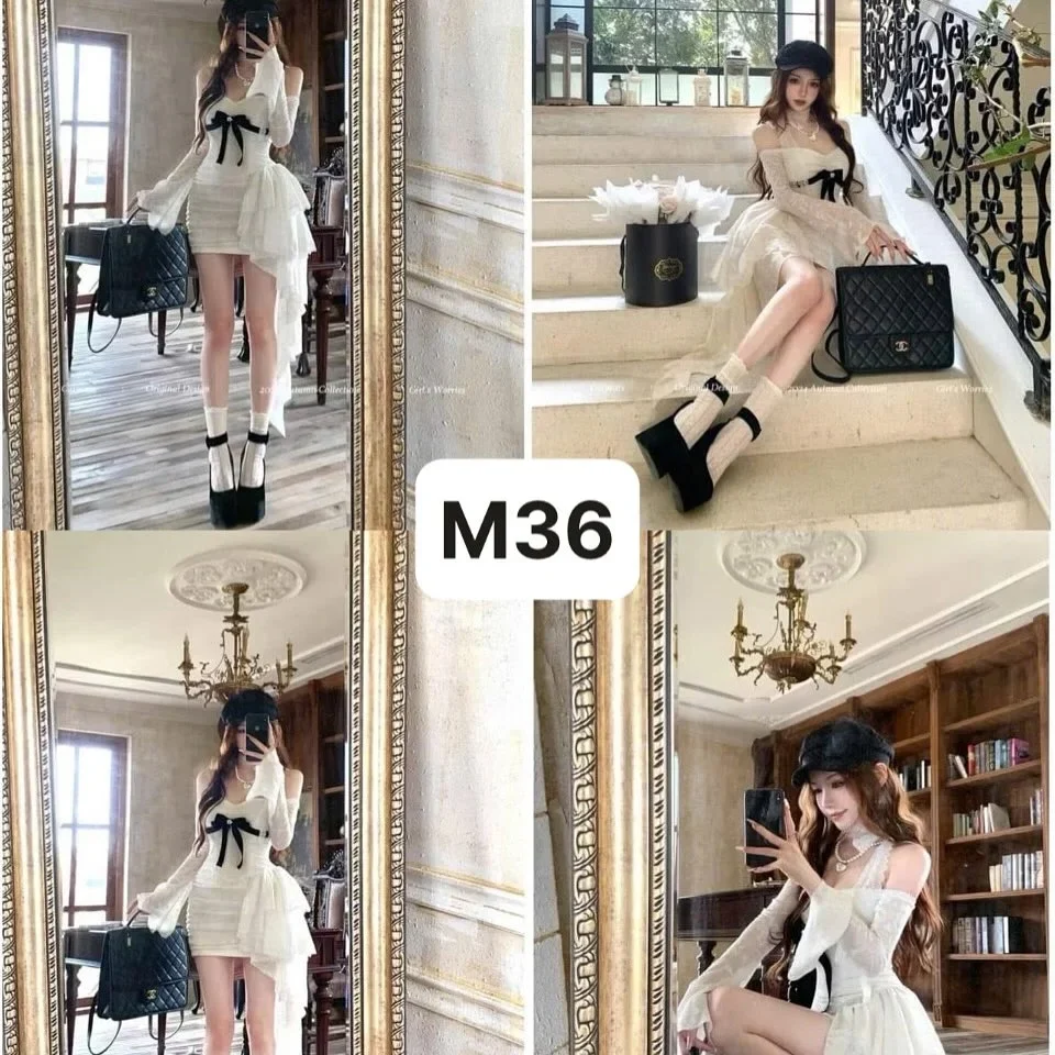 Ảnh 5 của Váy trắng ngắn nơ đen cho thuê
