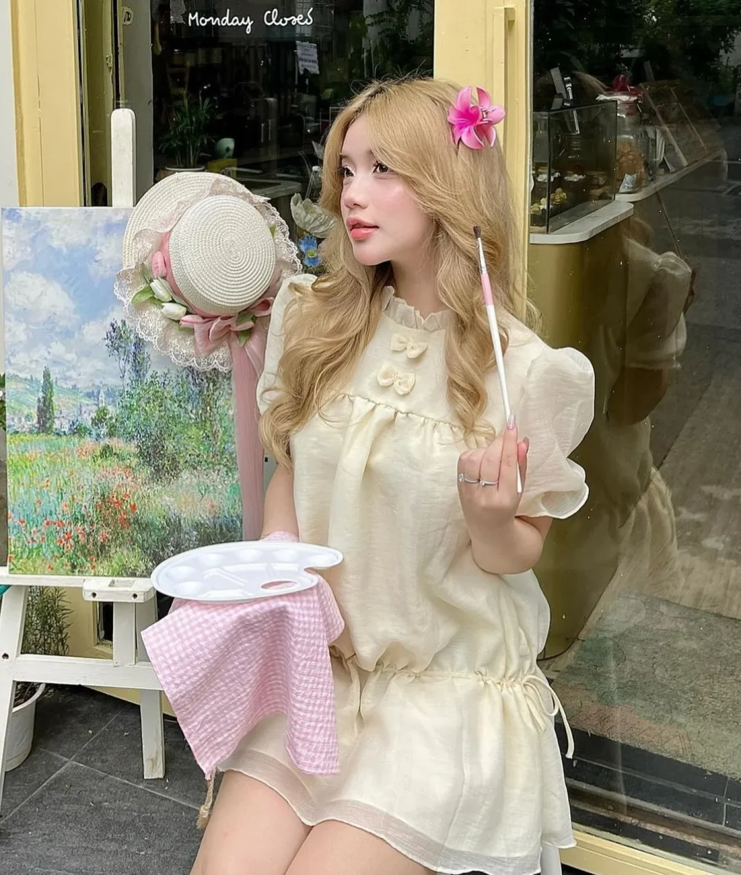 Photo 2 of Váy babydoll kem Clelie free size