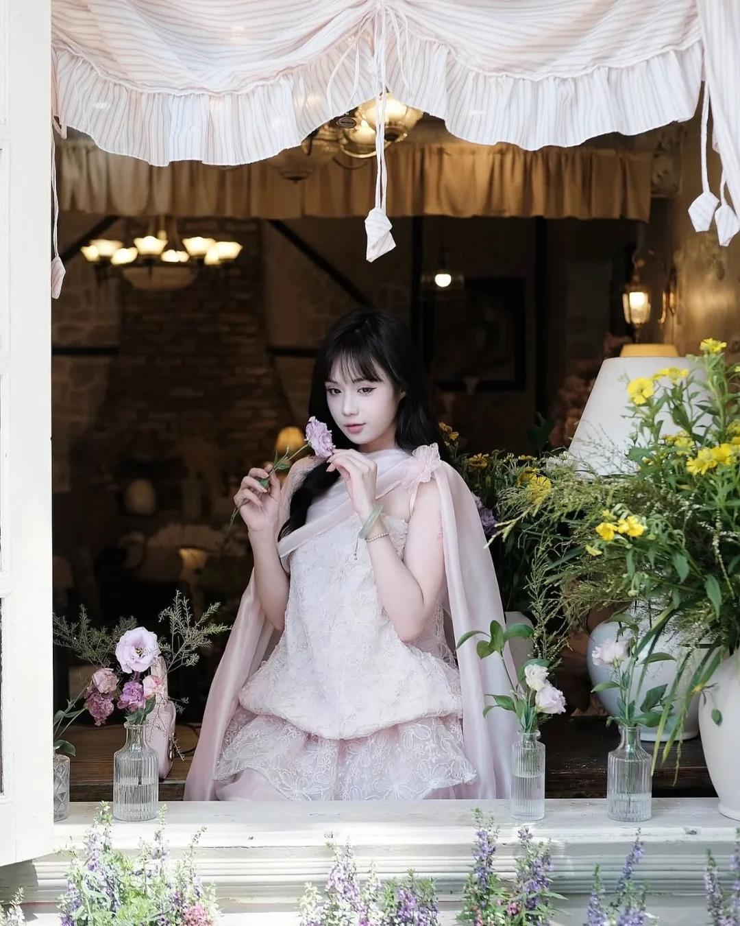 Photo 7 of Set váy ren hồng pastel nữ tính