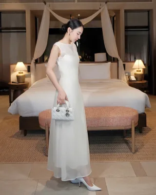 Ảnh 3 của Đầm maxi trắng thanh lịch nữ