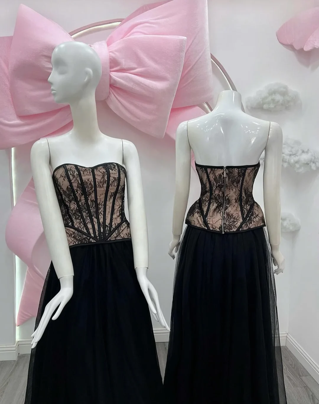 Ảnh 6 của Váy dạ hội corset ren đen nữ