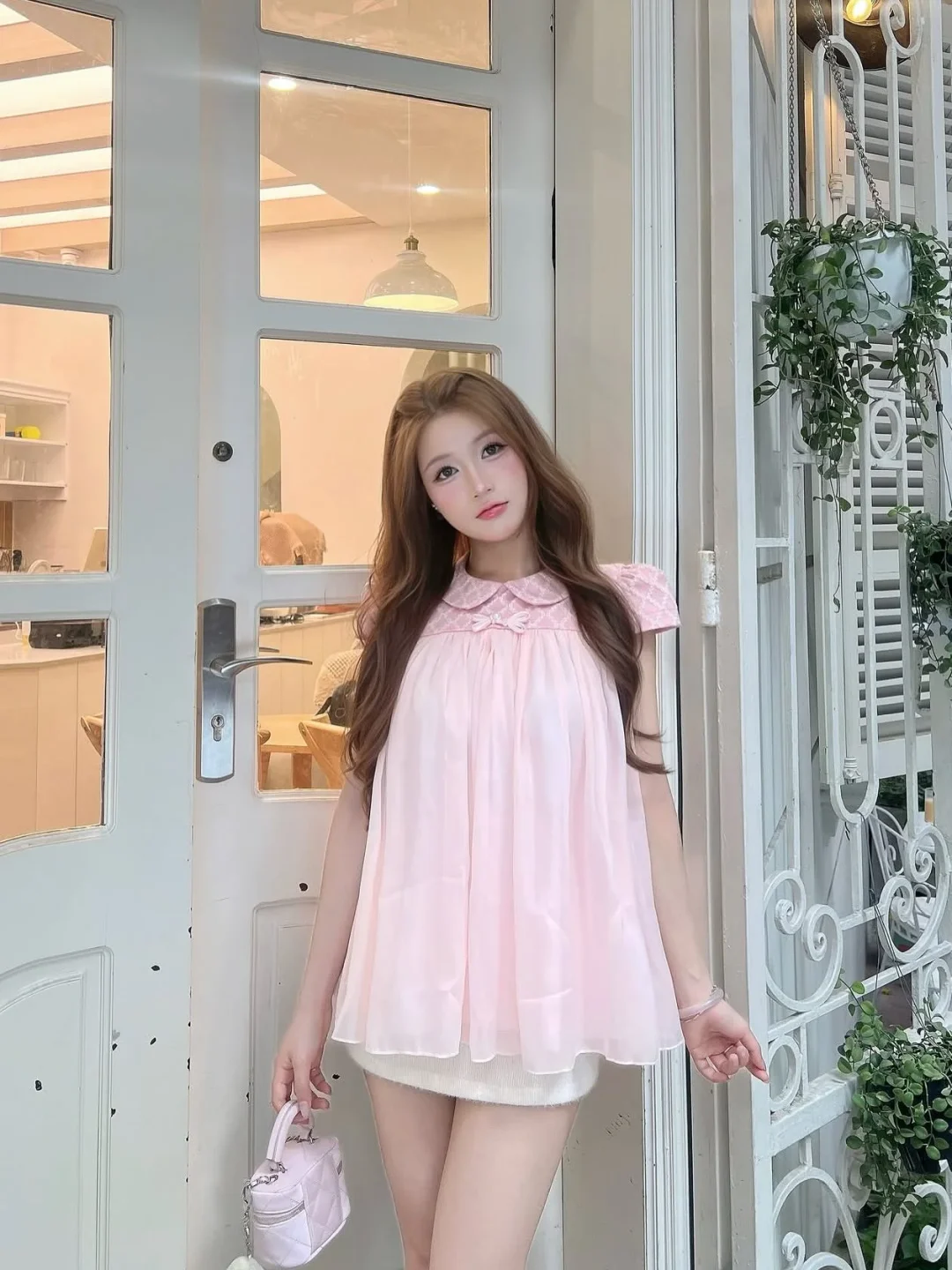 Photo 7 of Váy babydoll hồng nhạt size S/M