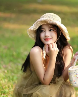Ảnh 1 của Váy maxi voan xanh ô liu boho nữ