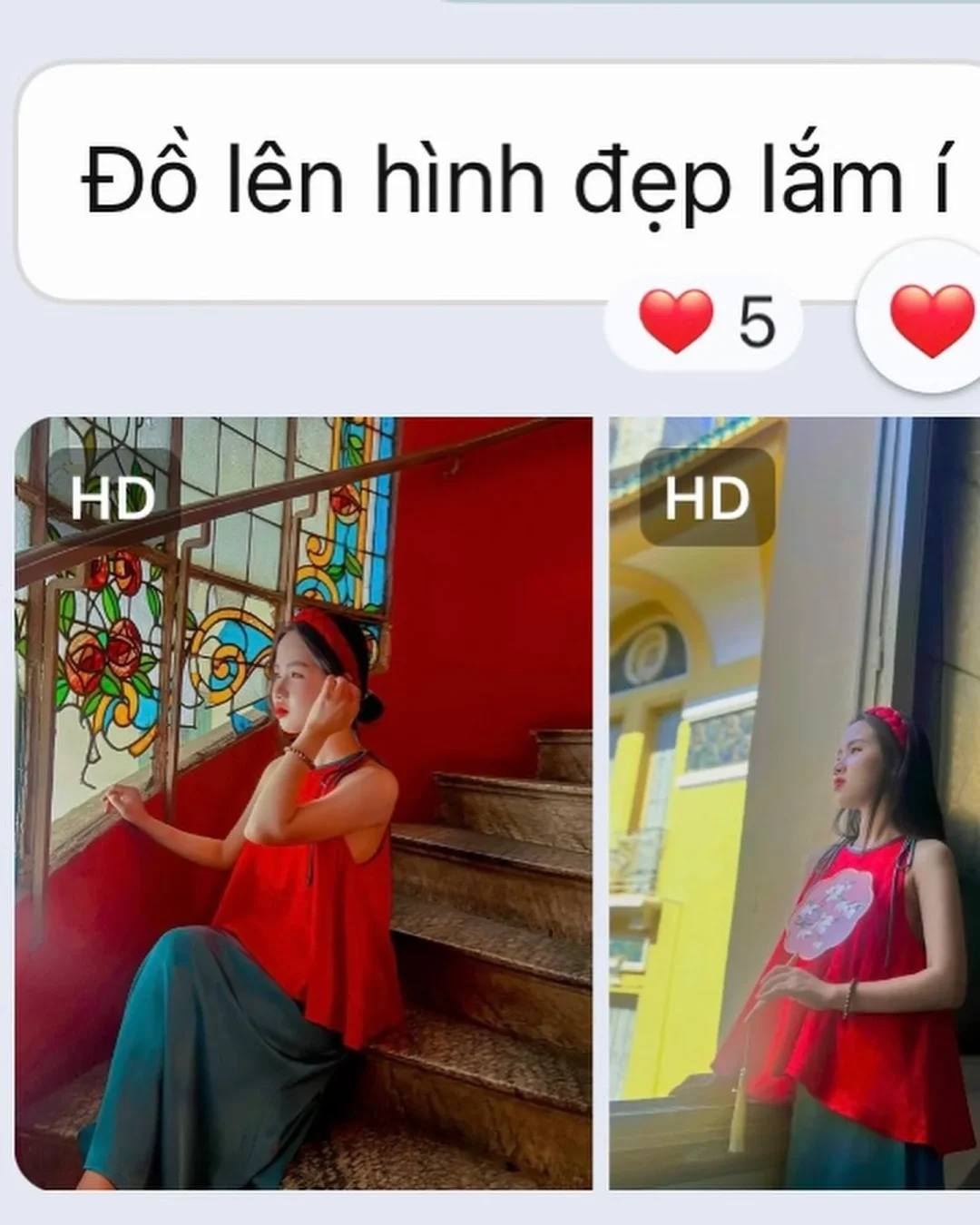 Photo 2 of Set yếm đỏ xanh truyền thống size M