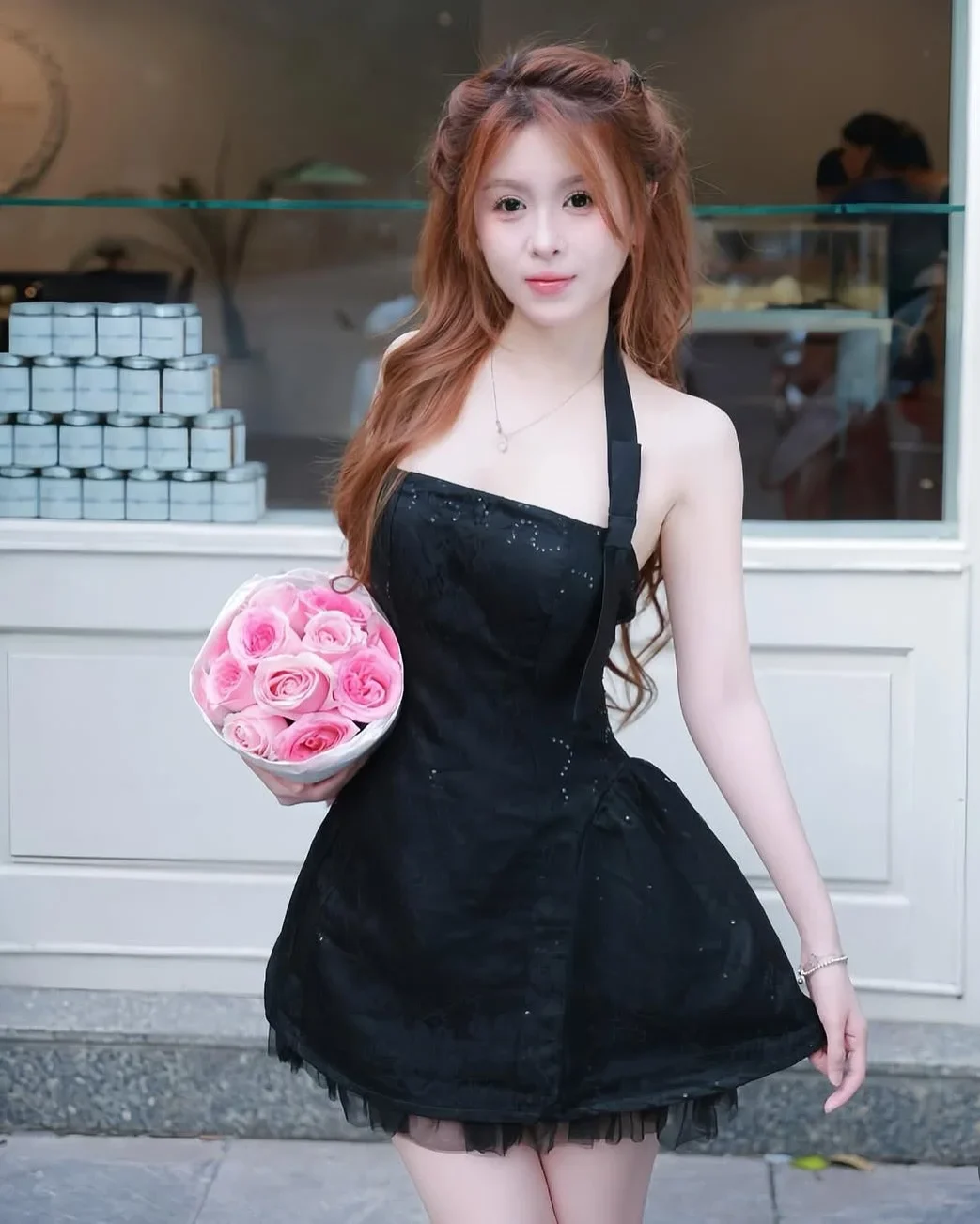 Photo 1 of Váy mini đen lấp lánh nữ DN24