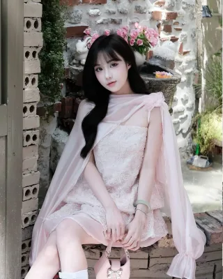 Photo 2 of Set váy ren hồng pastel nữ tính
