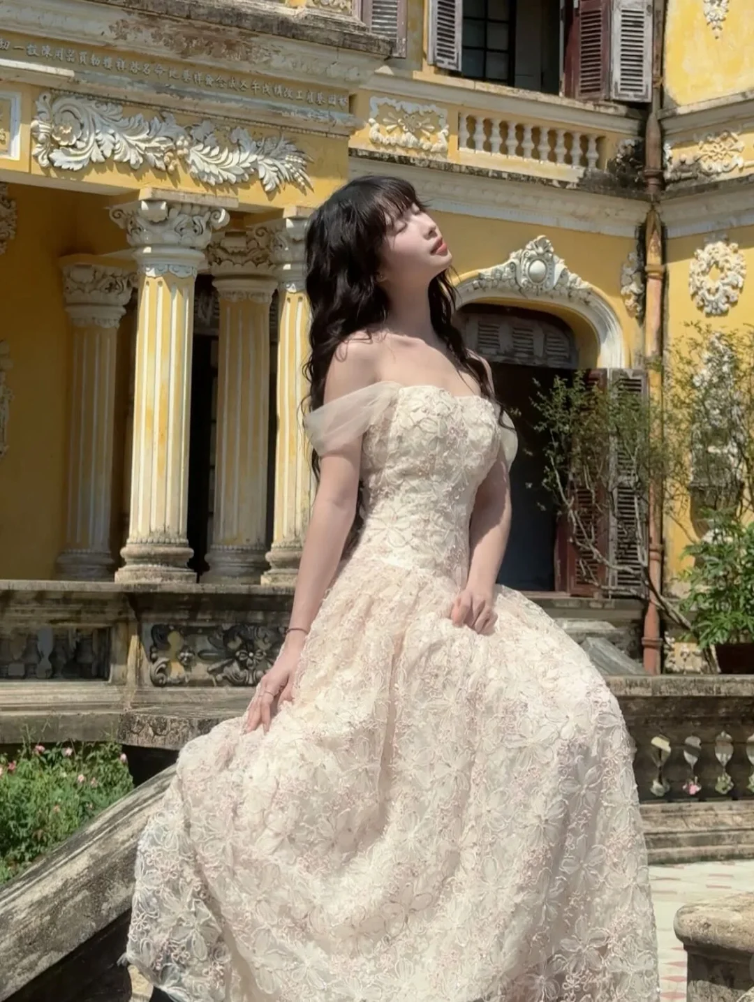 Ảnh 8 của Váy ren trễ vai công chúa size M
